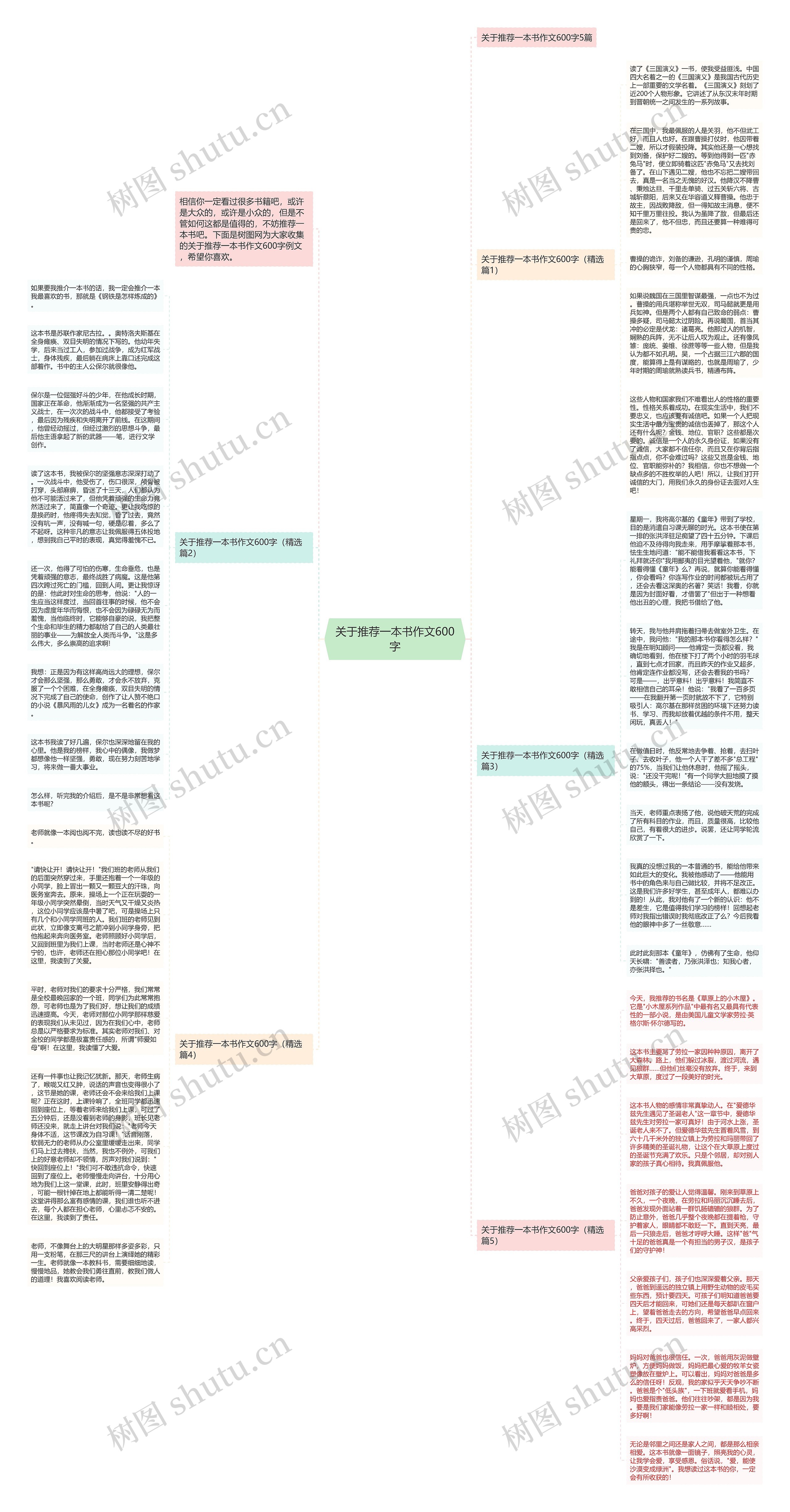 关于推荐一本书作文600字思维导图
