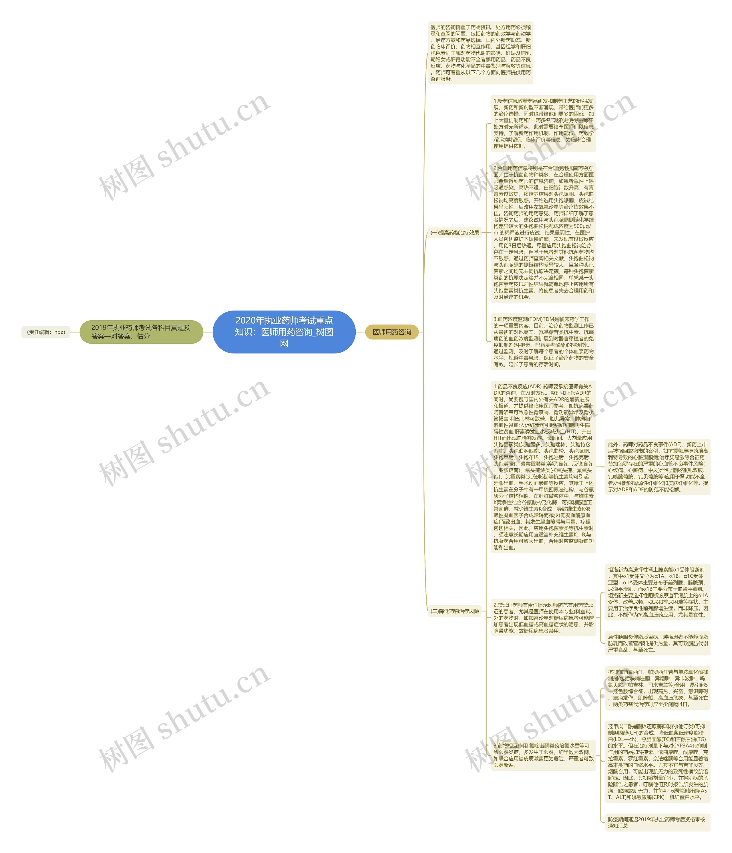 2020年执业药师考试重点知识：医师用药咨询思维导图
