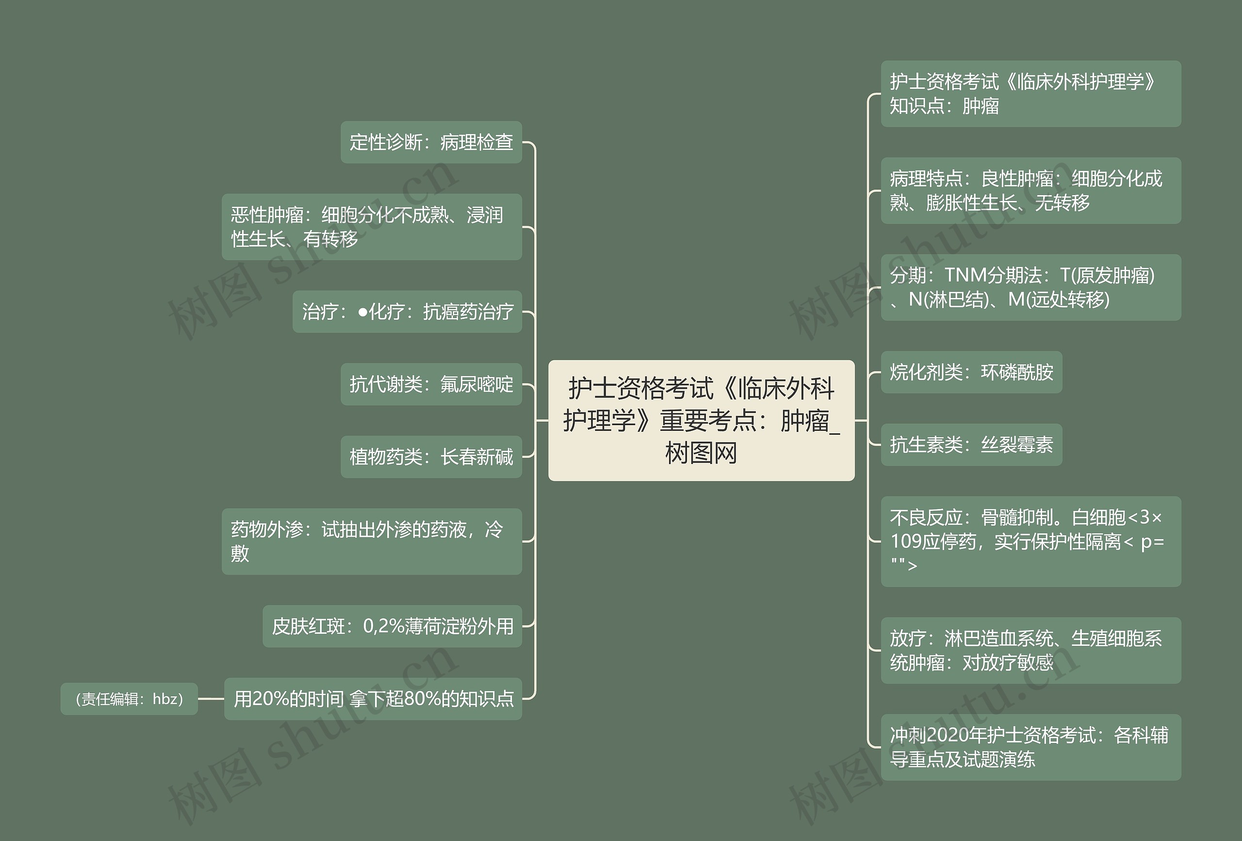 护士资格考试《临床外科护理学》重要考点：肿瘤思维导图