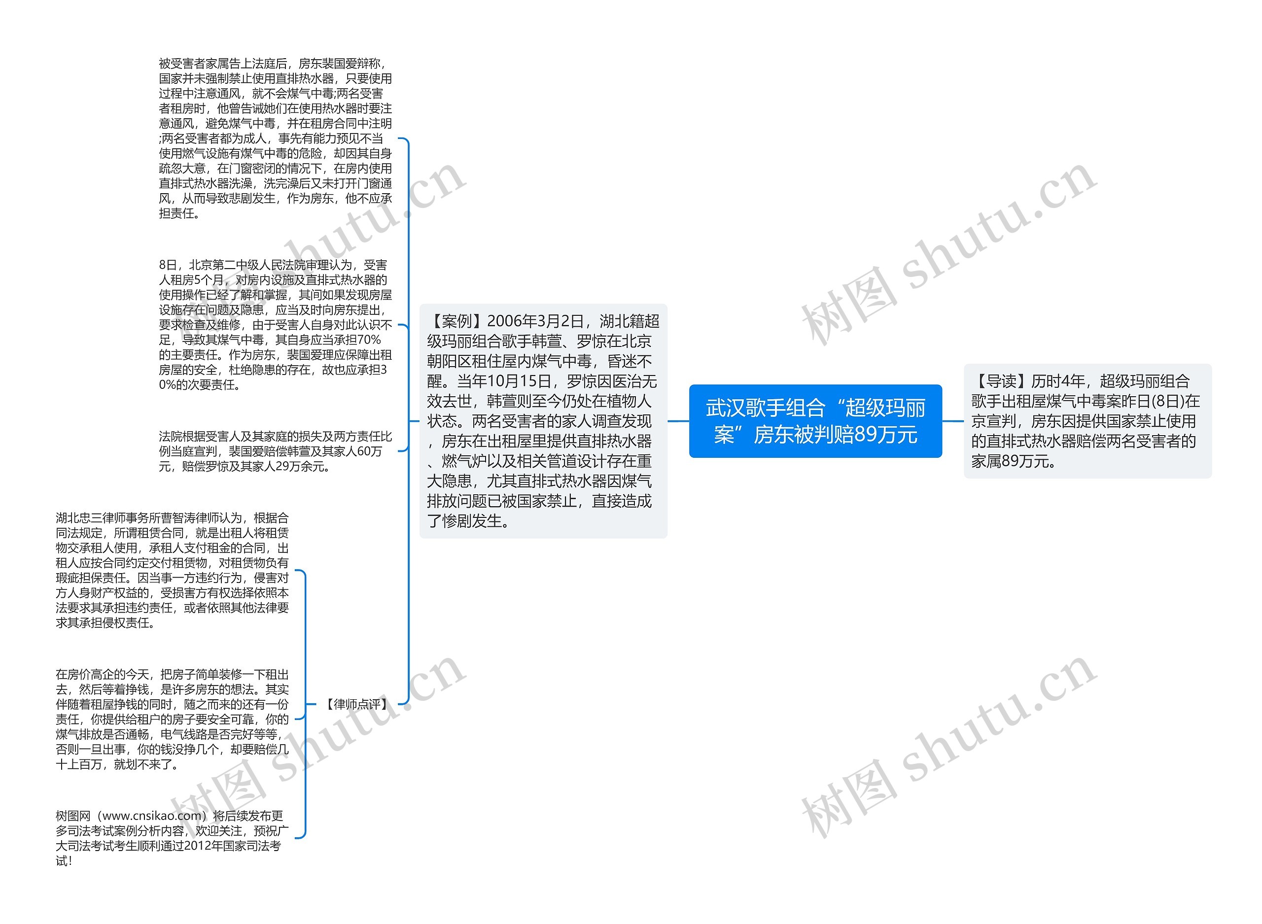 武汉歌手组合“超级玛丽案”房东被判赔89万元思维导图