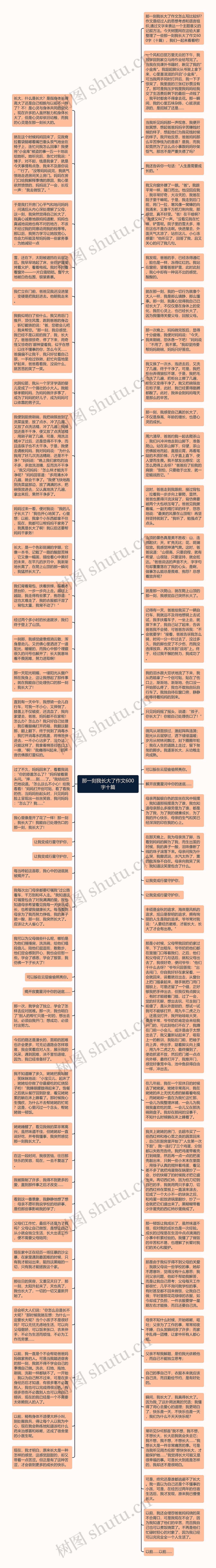 那一刻我长大了作文600字十篇
