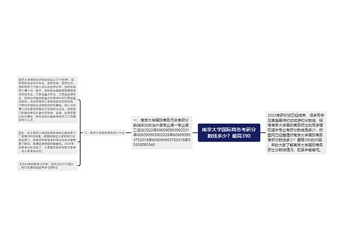 南京大学国际商务考研分数线多少？最高390