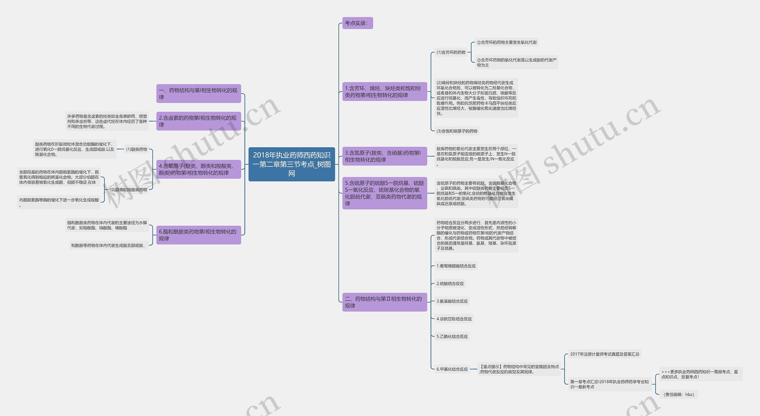 2018年执业药师西药知识一第二章第三节考点思维导图