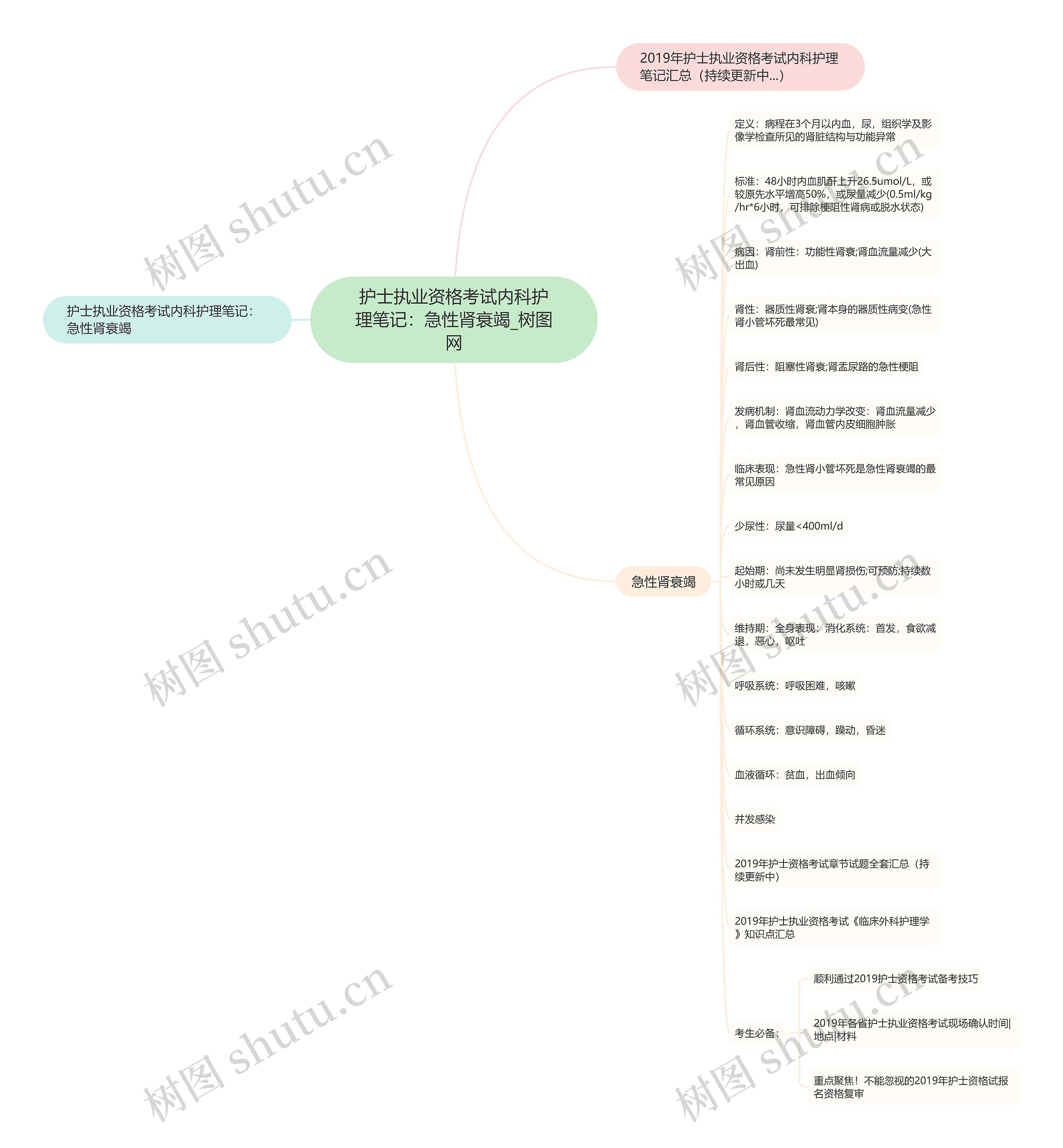 护士执业资格考试内科护理笔记:急性肾衰竭 护士执业资格考试内科护理笔记:急性肾衰竭