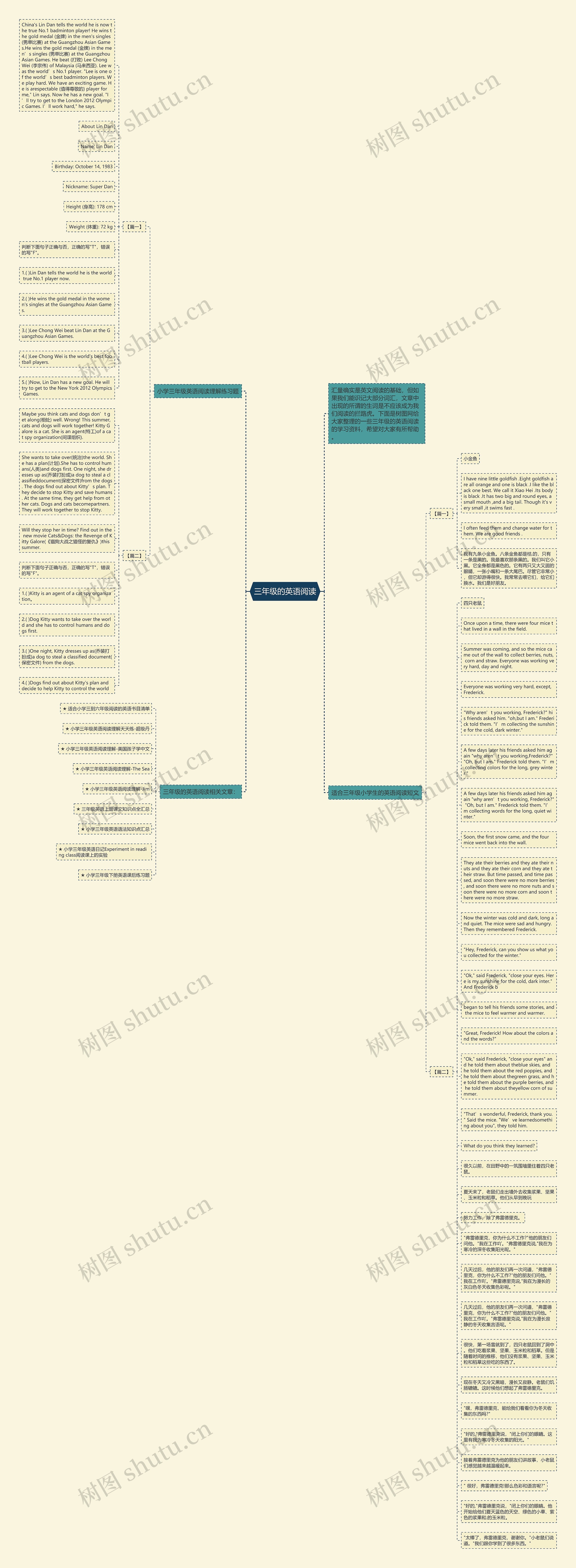 三年级的英语阅读思维导图