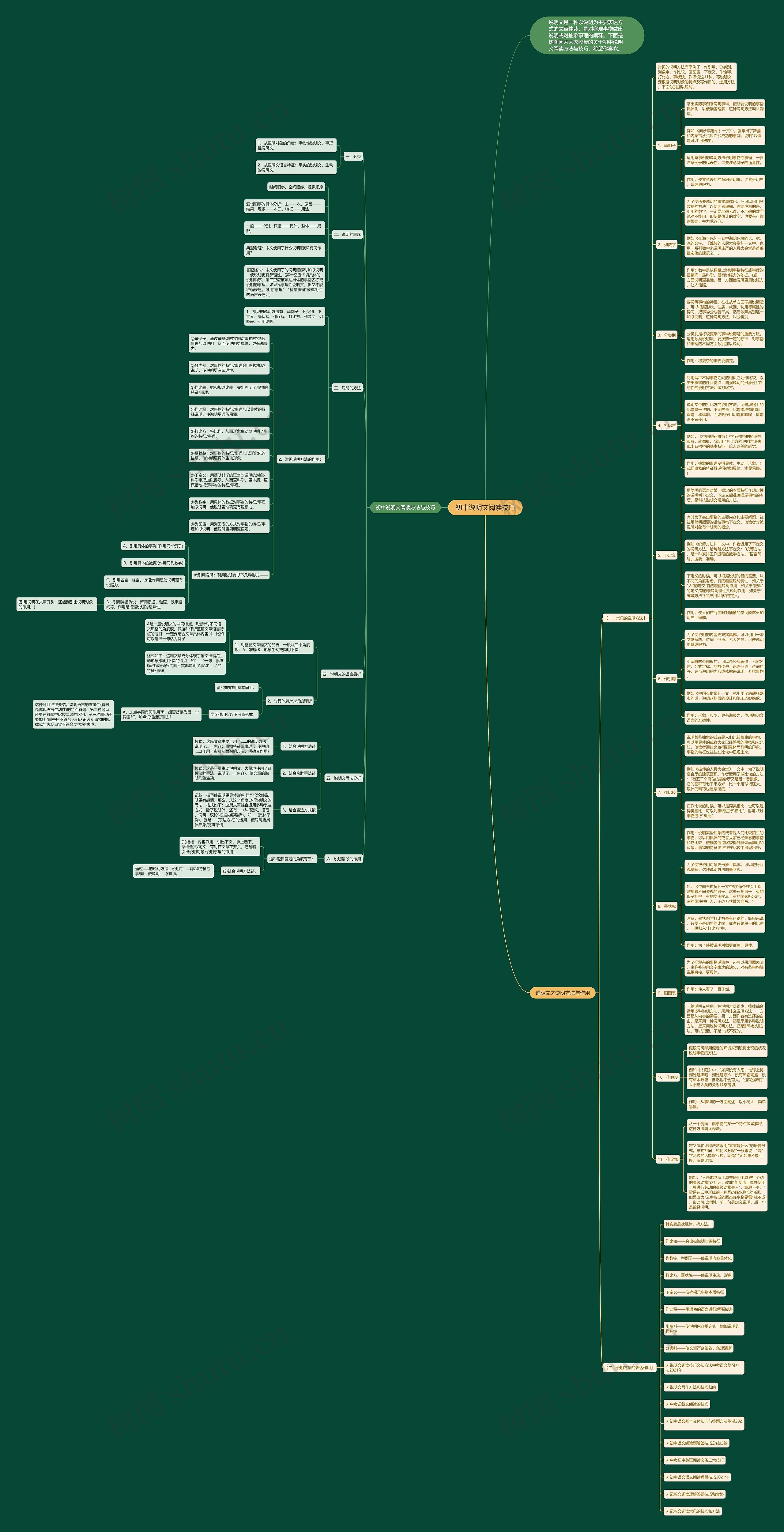 初中说明文阅读技巧思维导图