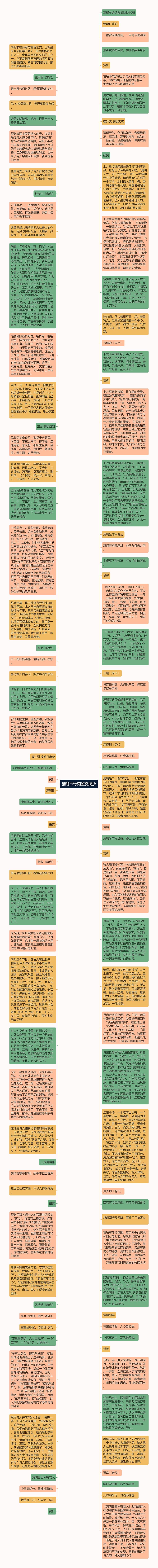 清明节诗词鉴赏摘抄思维导图