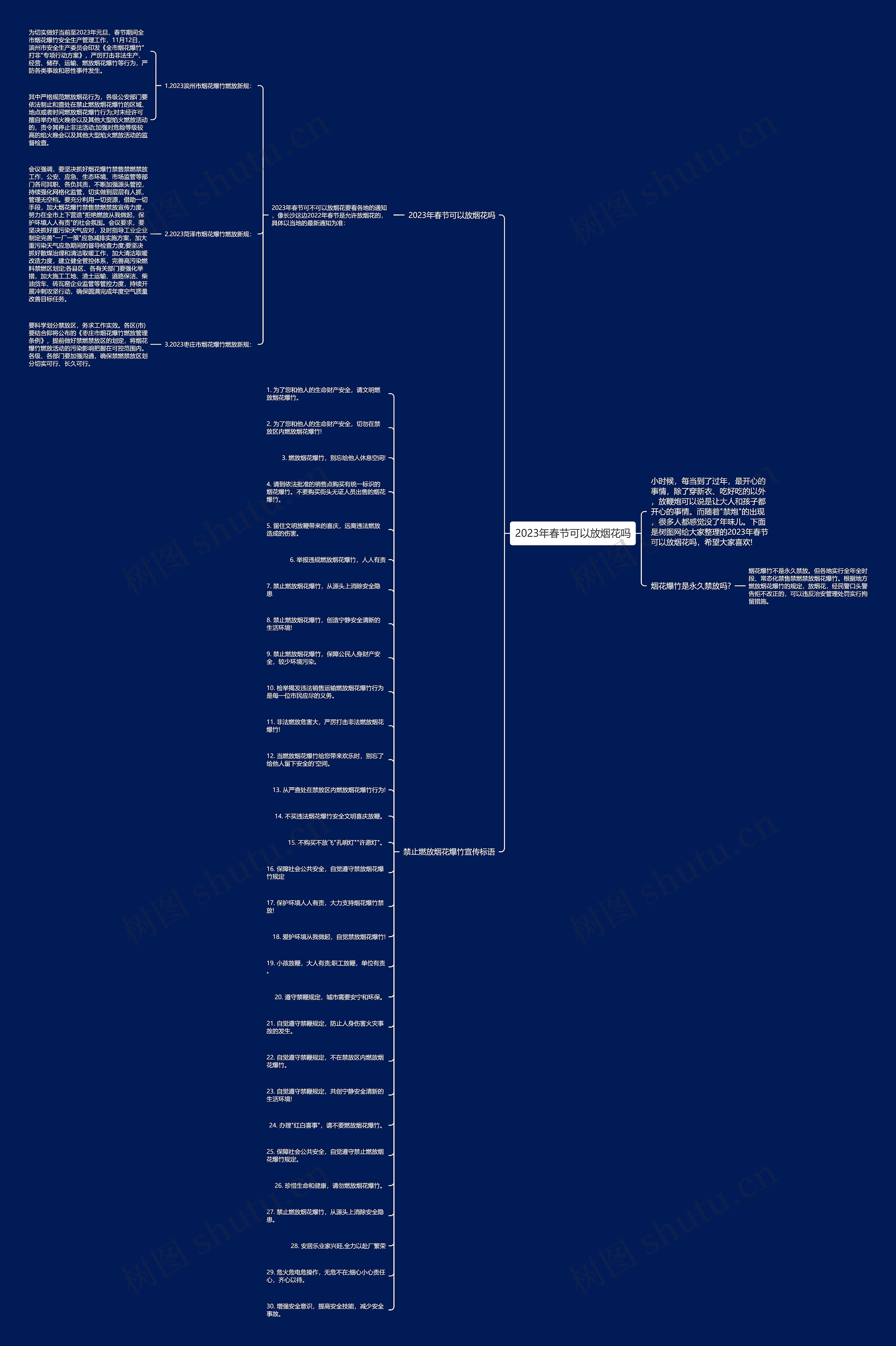 2023年春节可以放烟花吗思维导图