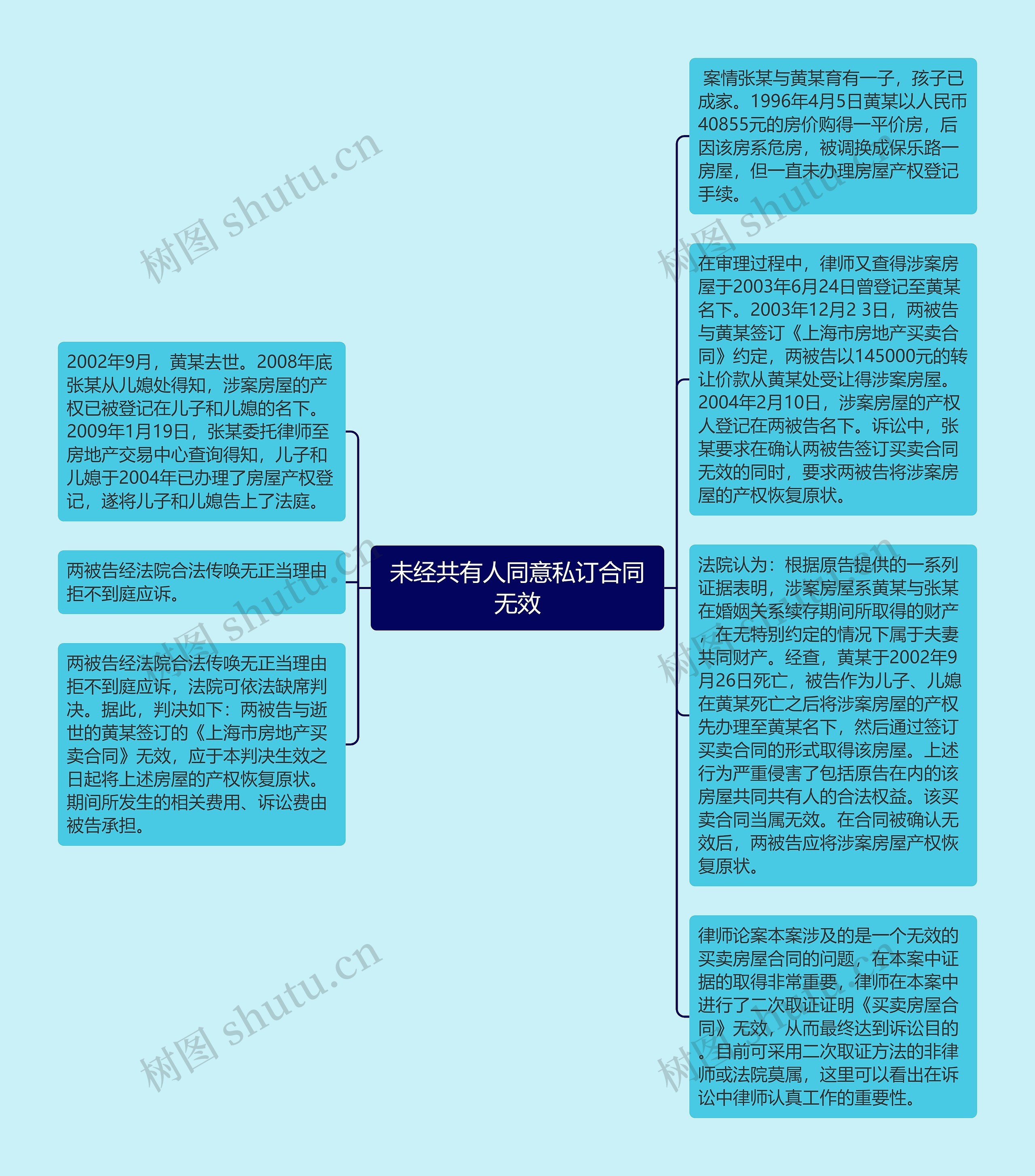 未经共有人同意私订合同无效思维导图