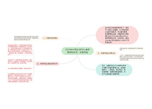 2024会计硕士MPAcc考研高频知识点：利率风险