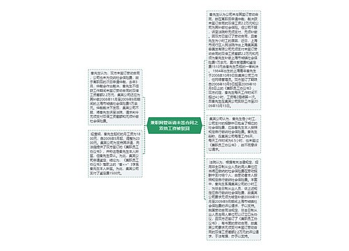 兼职网管诉请未签合同之双倍工资被驳回