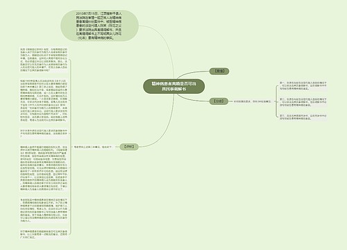 精神病患者离婚是否可出具民事调解书