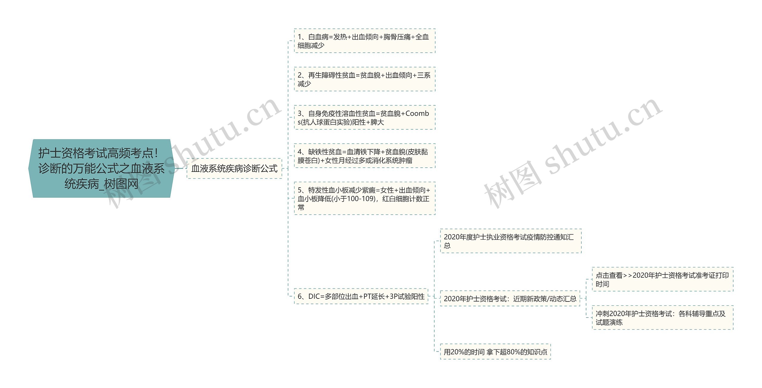 护士资格考试高频考点！诊断的万能公式之血液系统疾病思维导图
