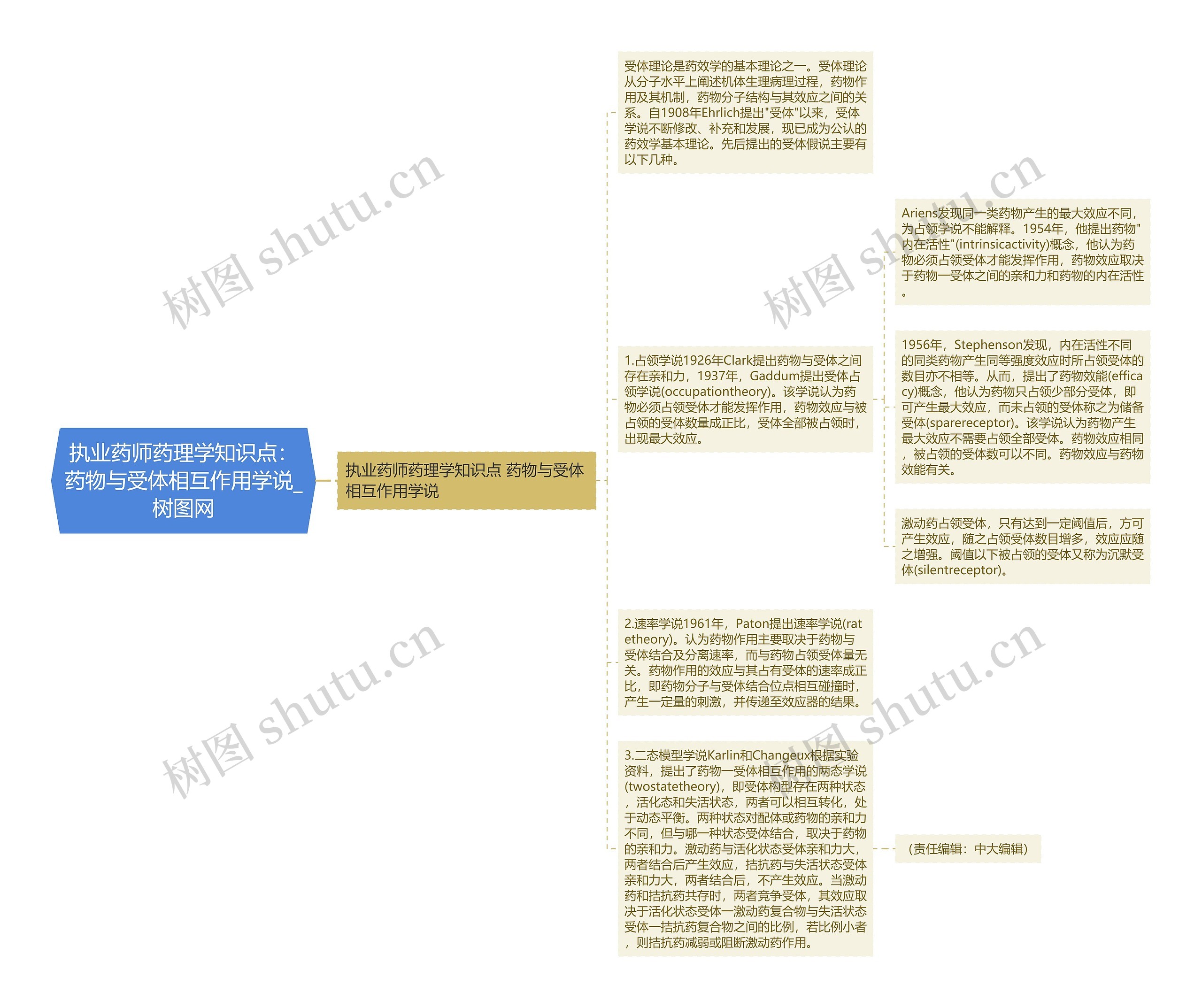 执业药师药理学知识点：药物与受体相互作用学说思维导图