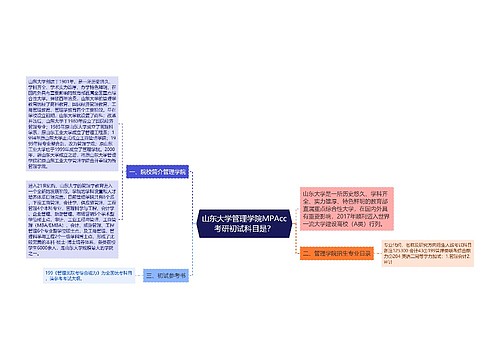 山东大学管理学院MPAcc考研初试科目是？