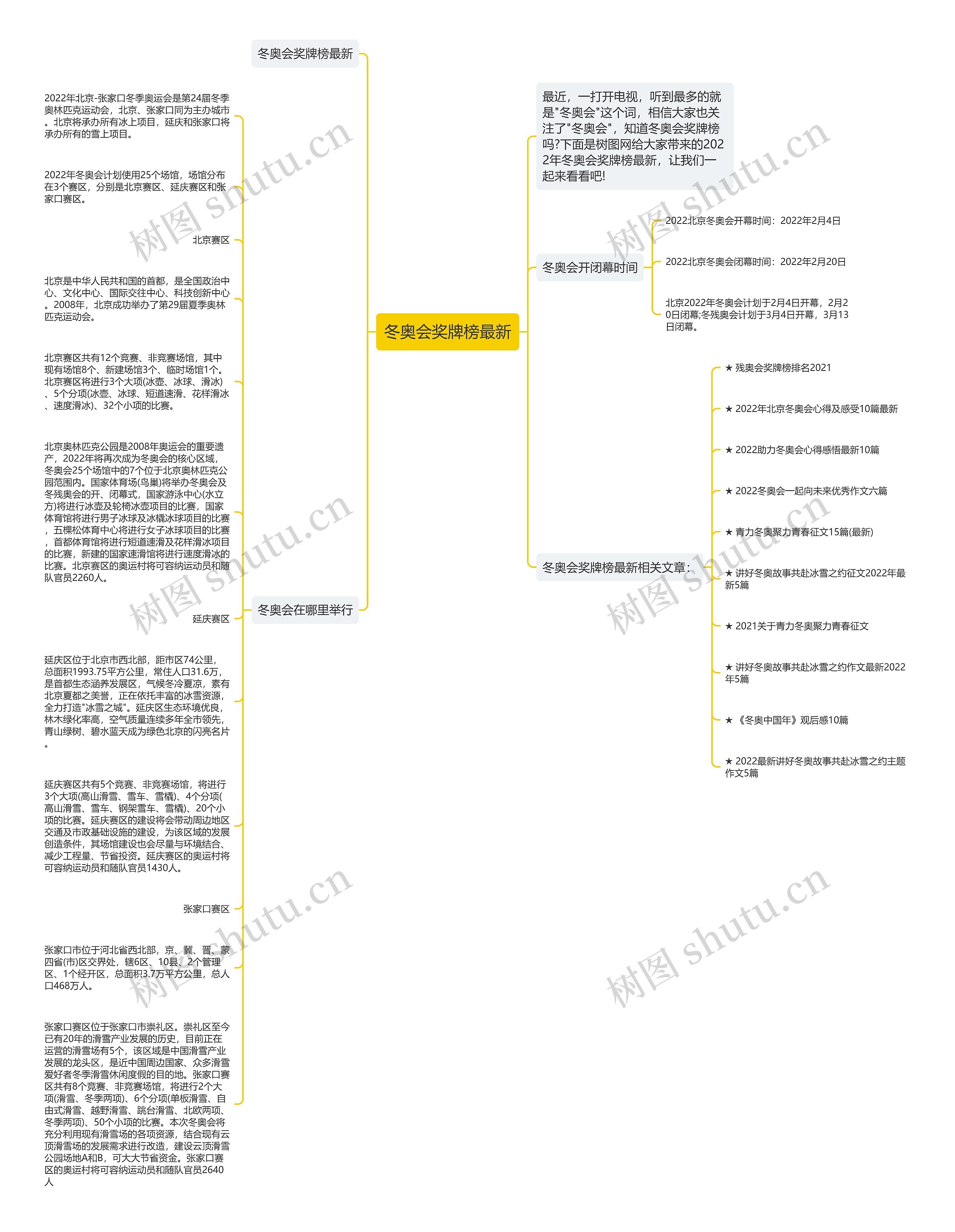 冬奥会奖牌榜最新思维导图