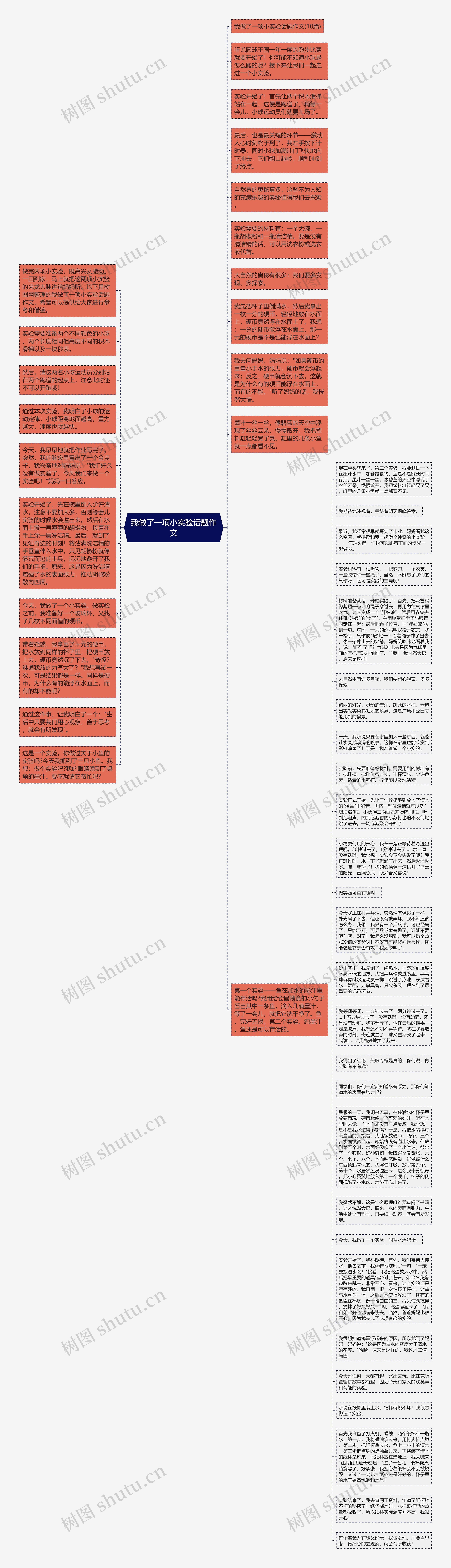 我做了一项小实验话题作文思维导图