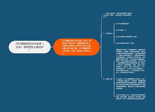 2023赣南师范大学法律（法学）考研招生人数出炉！