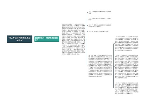 司法考试合同解除变更案例分析