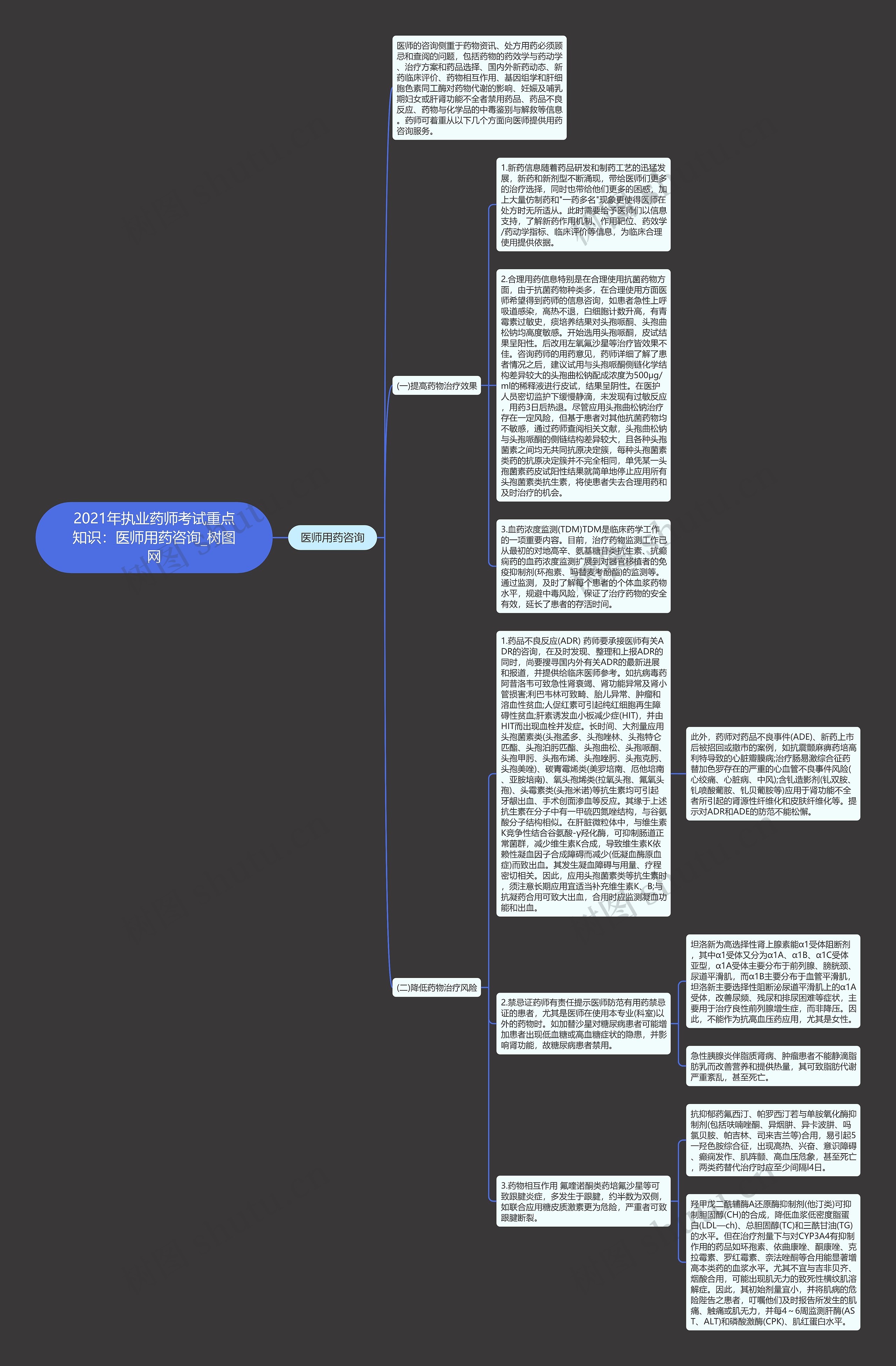 2021年执业药师考试重点知识：医师用药咨询思维导图