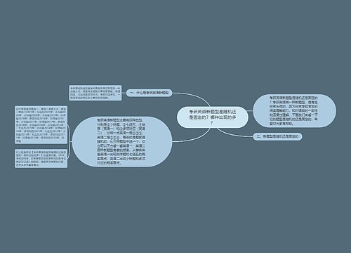 考研英语新题型是随机还是固定的？哪种出现的多？