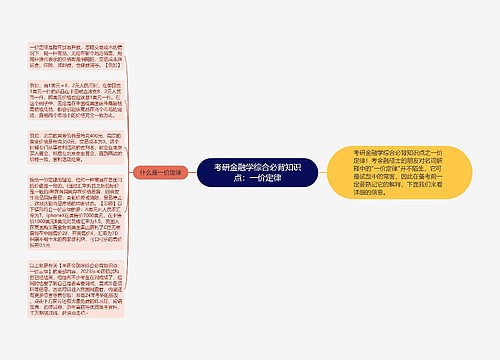 考研金融学综合必背知识点：一价定律