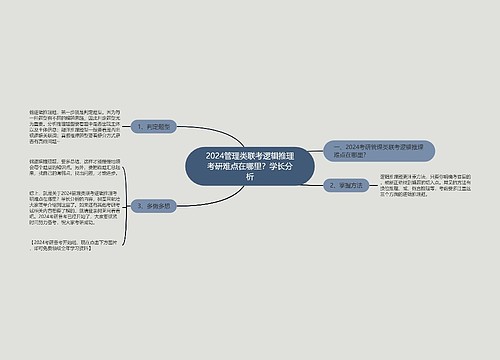 2024管理类联考逻辑推理考研难点在哪里？学长分析