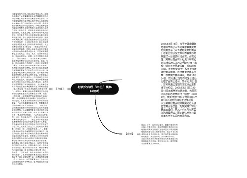 村委会有权“出租”集体林地吗