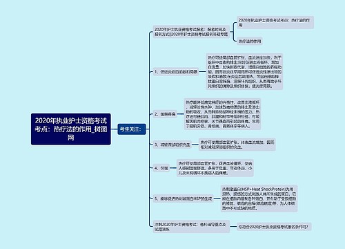 2020年执业护士资格考试考点：热疗法的作用