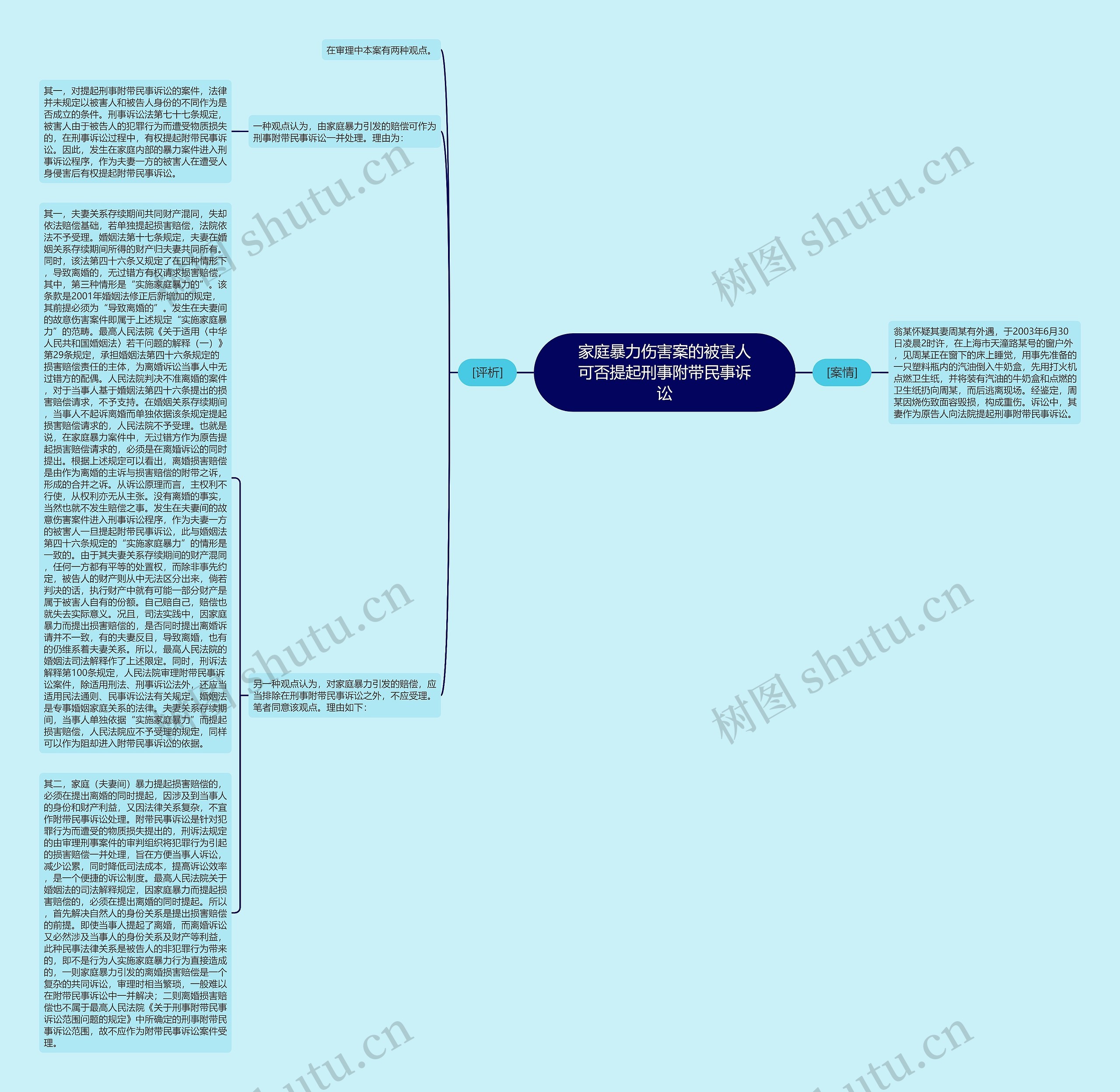 家庭暴力伤害案的被害人可否提起刑事附带民事诉讼思维导图
