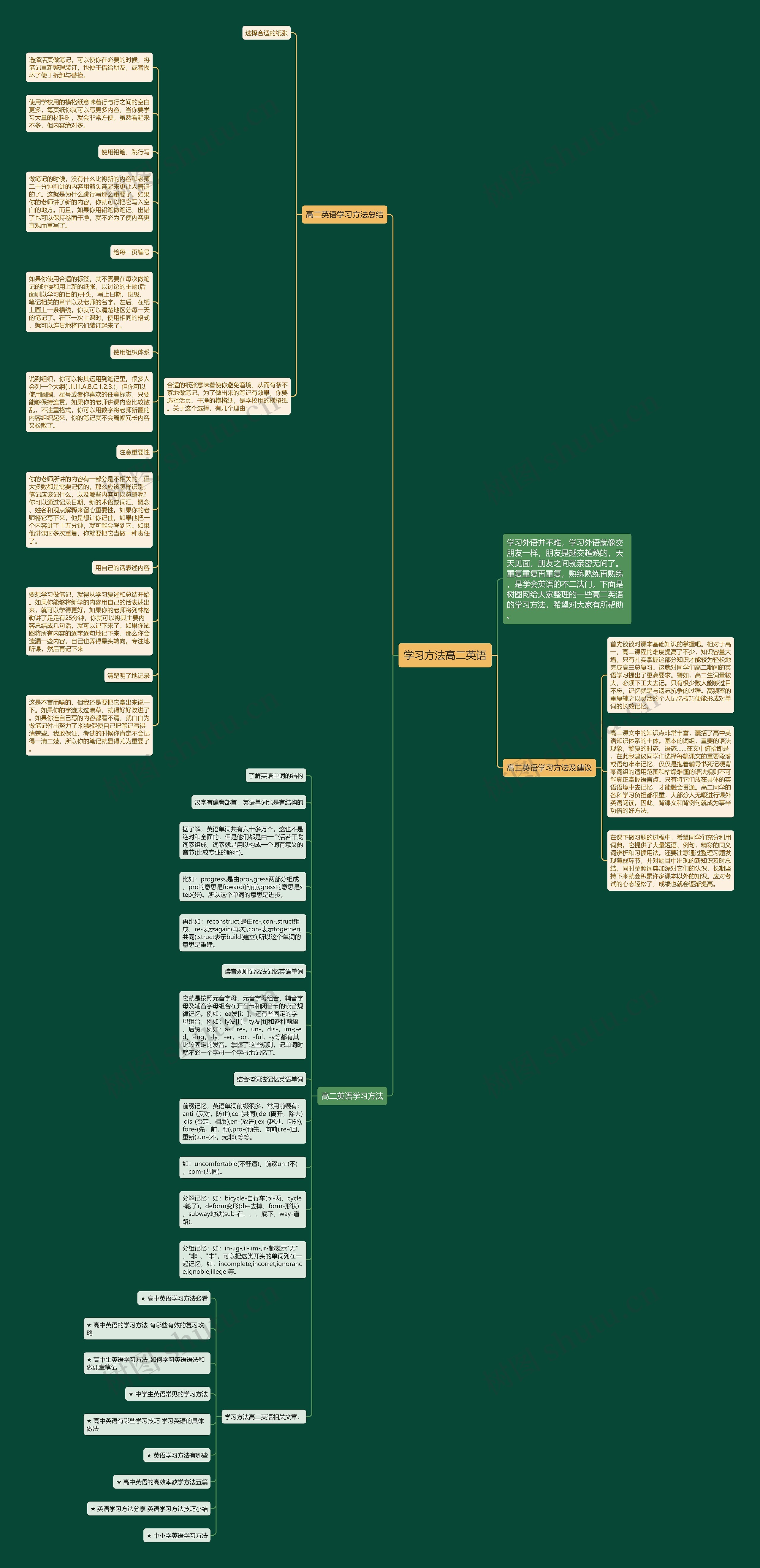 学习方法高二英语思维导图