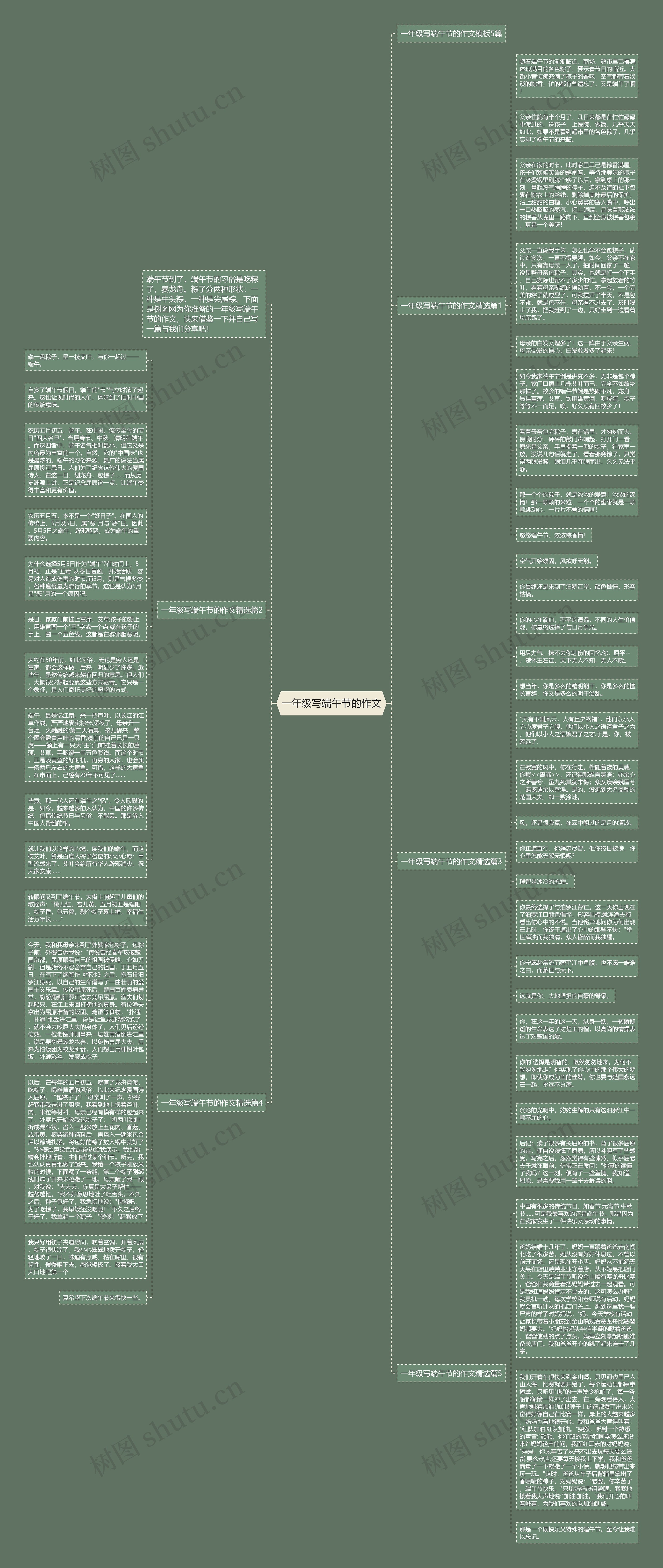 一年级写端午节的作文思维导图