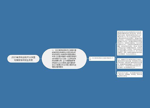 2023南京航空航天大学图书情报考研招生目录