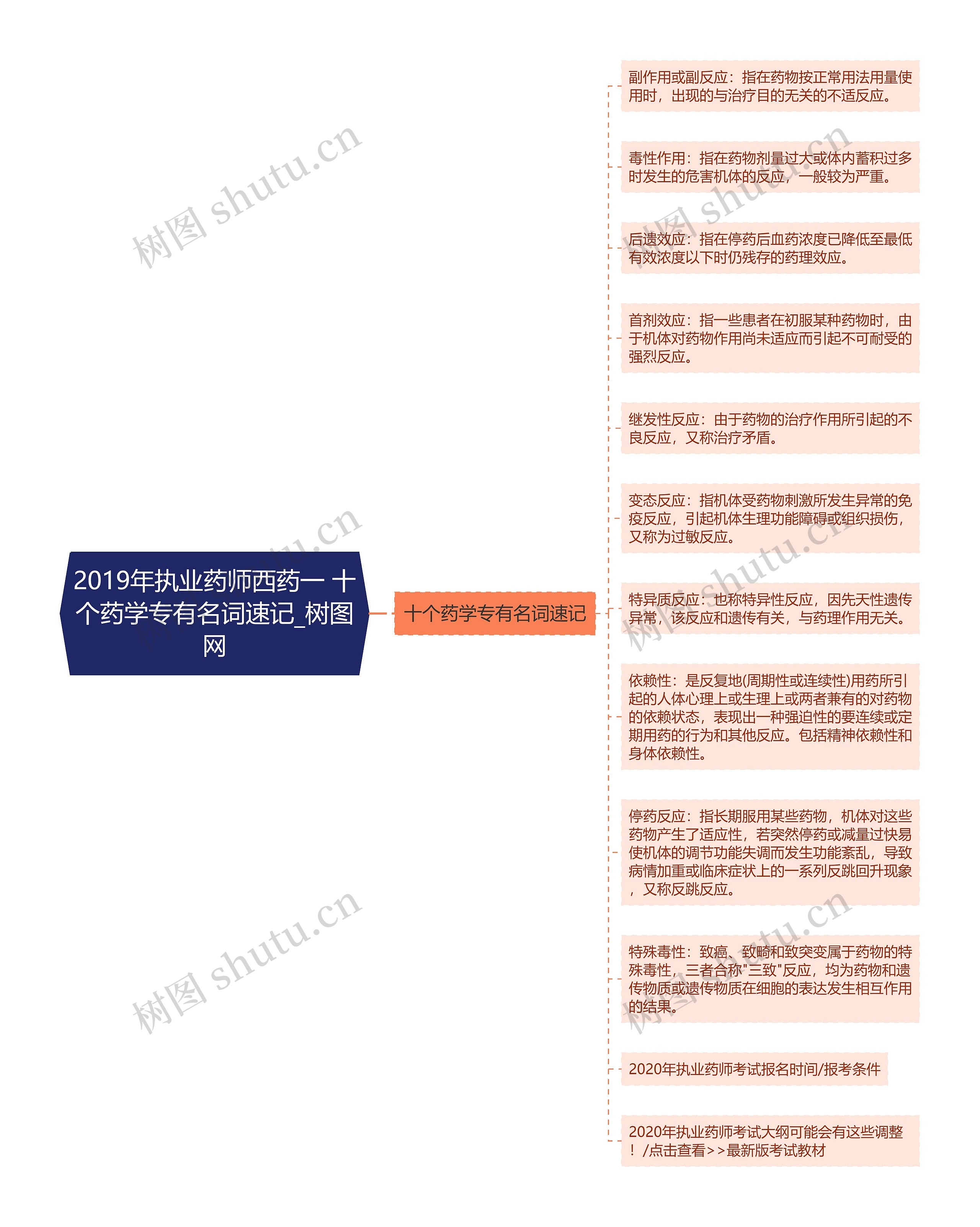 2019年执业药师西药一 十个药学专有名词速记思维导图