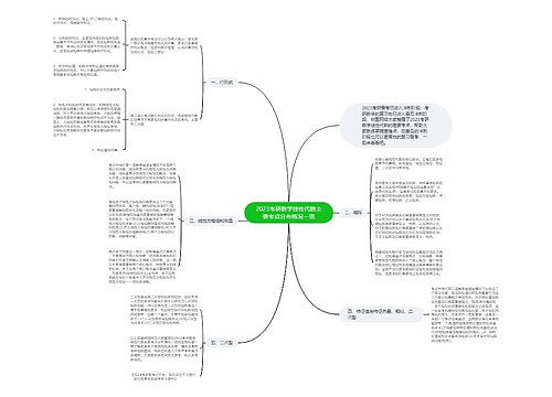 2023考研数学线性代数主要考点分布情况一览