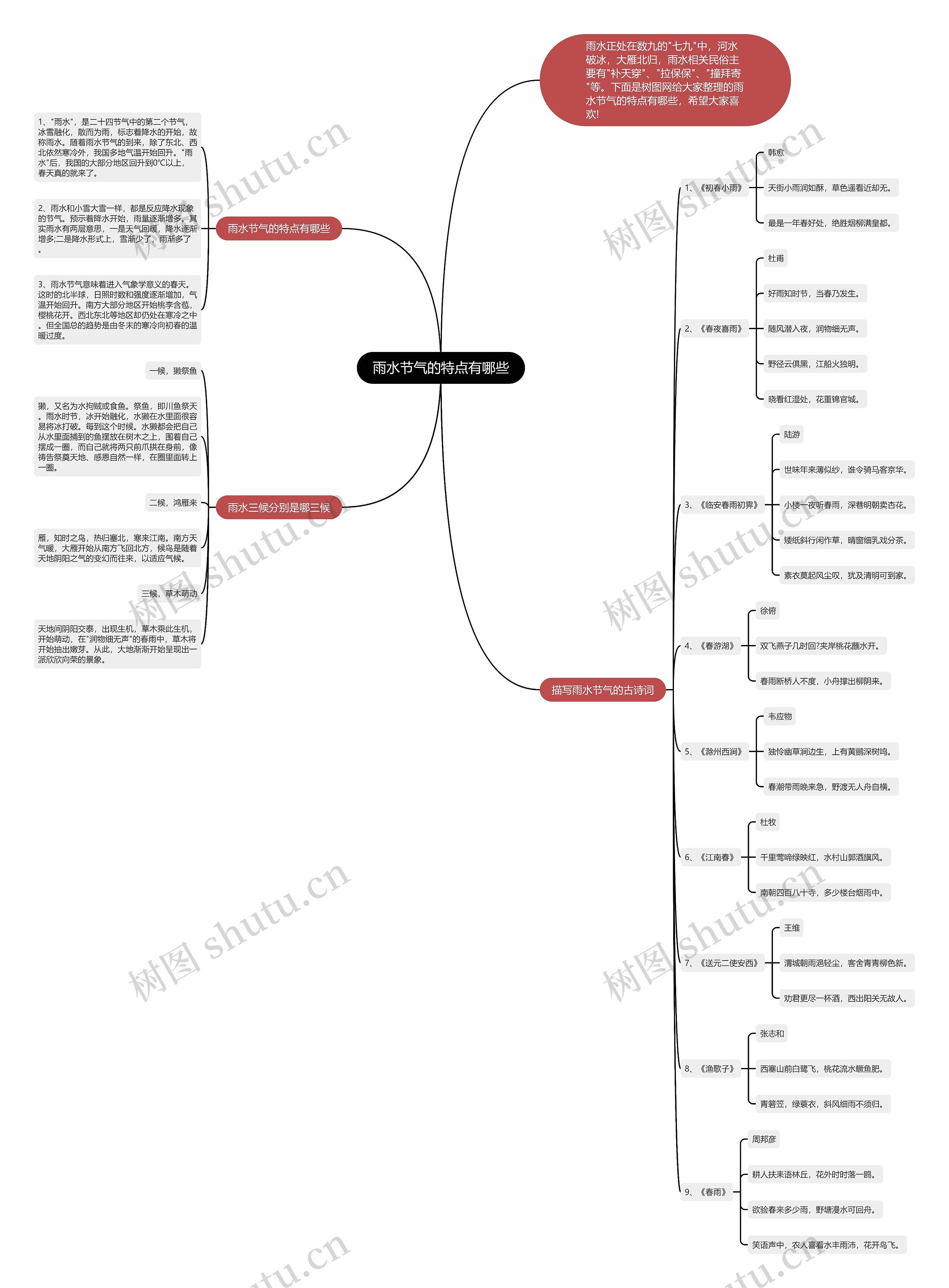 雨水节气的特点有哪些思维导图
