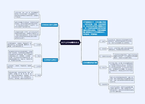 关于立冬有哪些含义