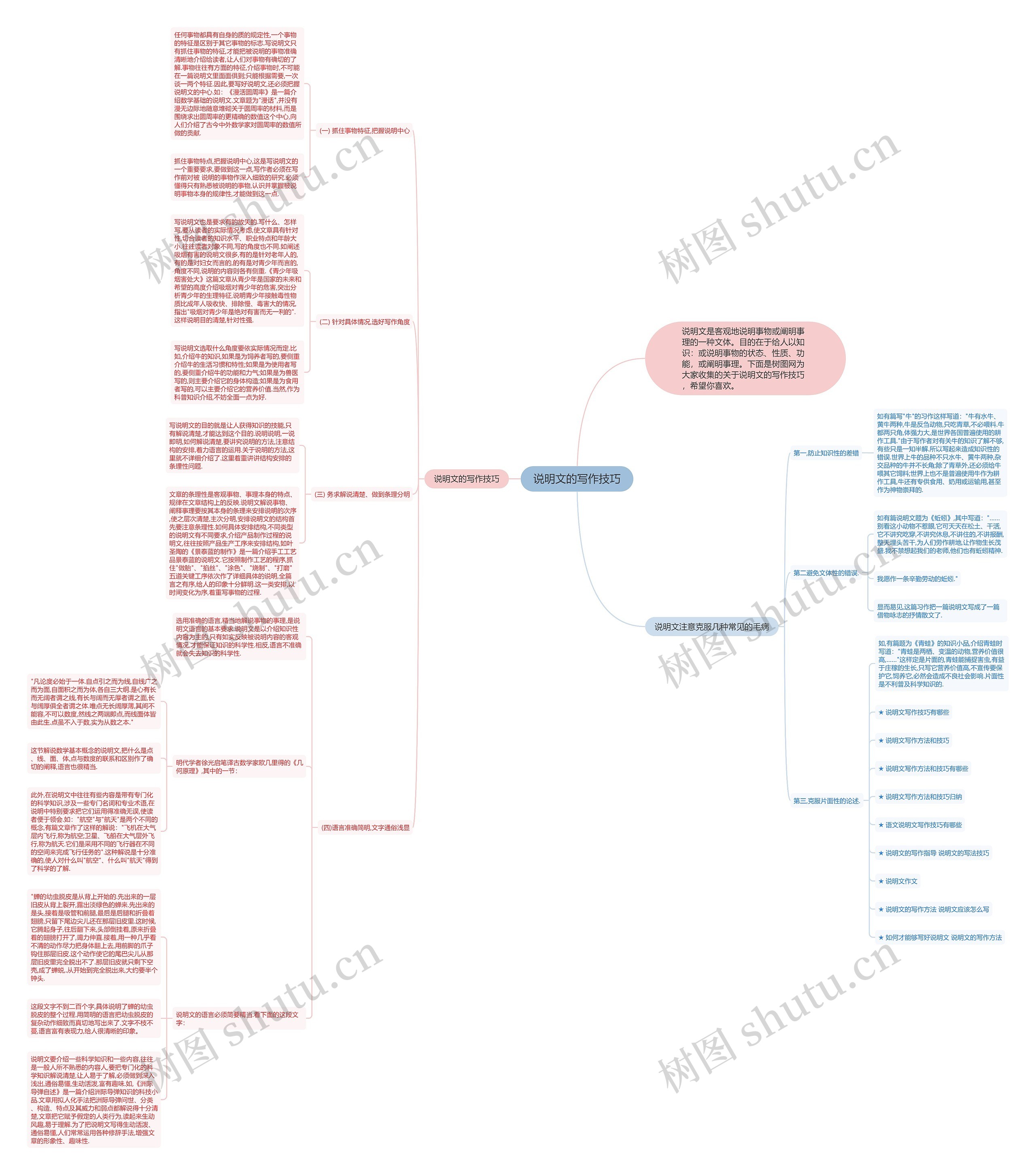 说明文的写作技巧思维导图