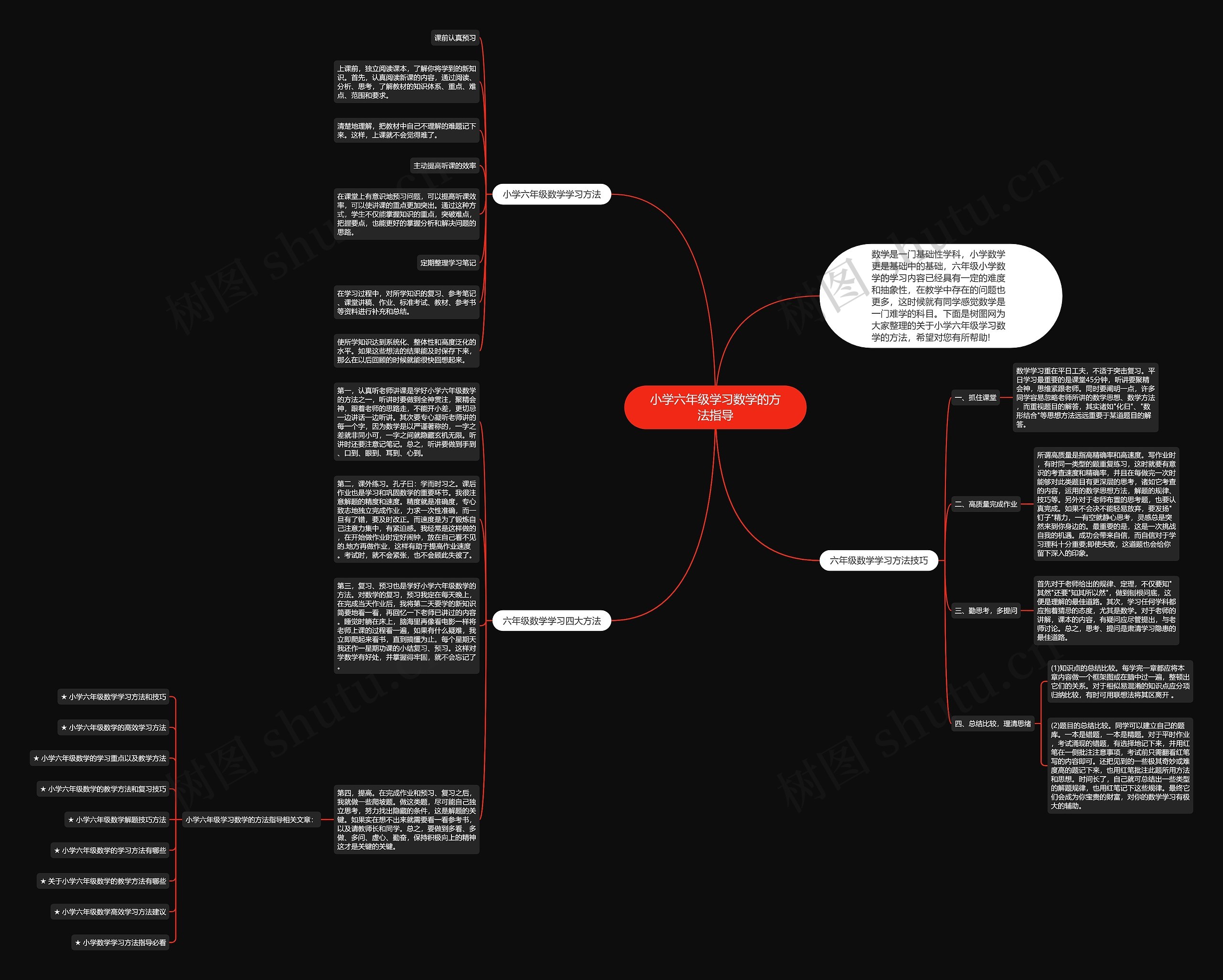 小学六年级学习数学的方法指导