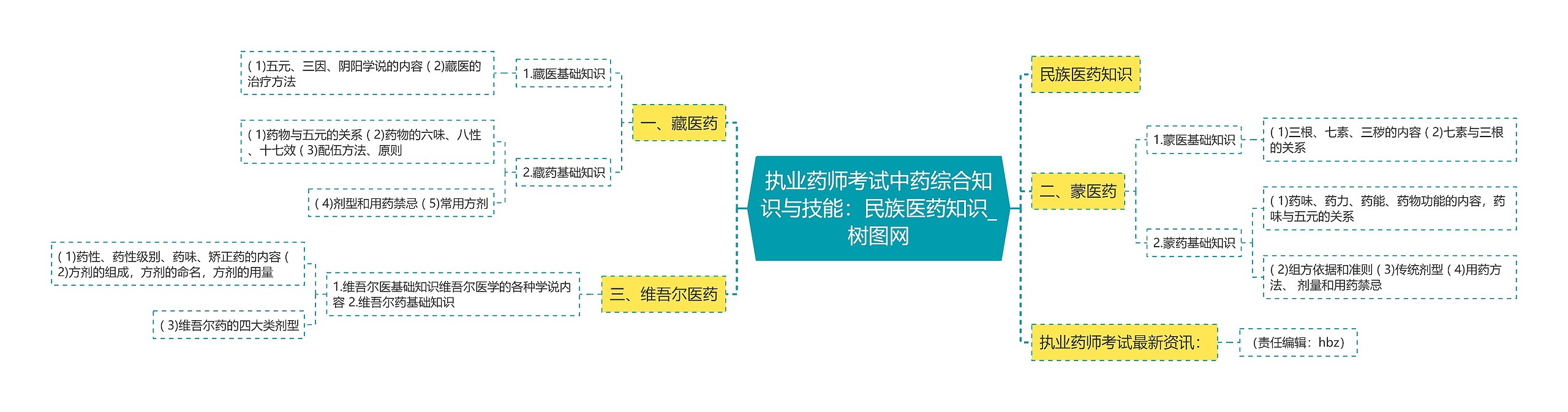 执业药师考试中药综合知识与技能：民族医药知识思维导图