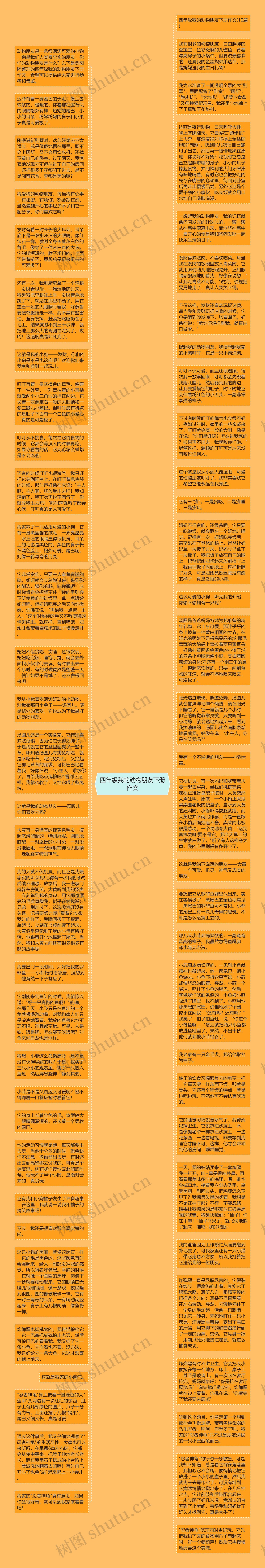 四年级我的动物朋友下册作文思维导图