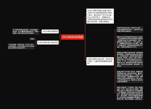 2022世界杯冠军预测