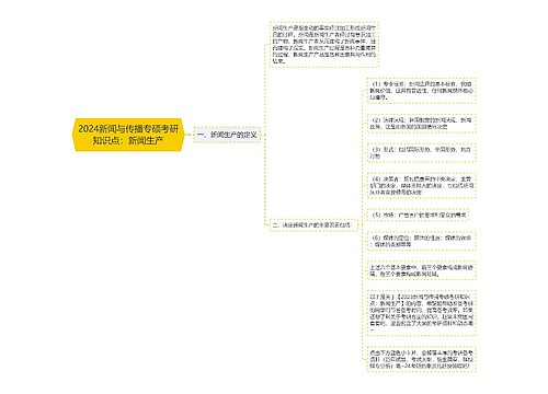 2024新闻与传播专硕考研知识点：新闻生产