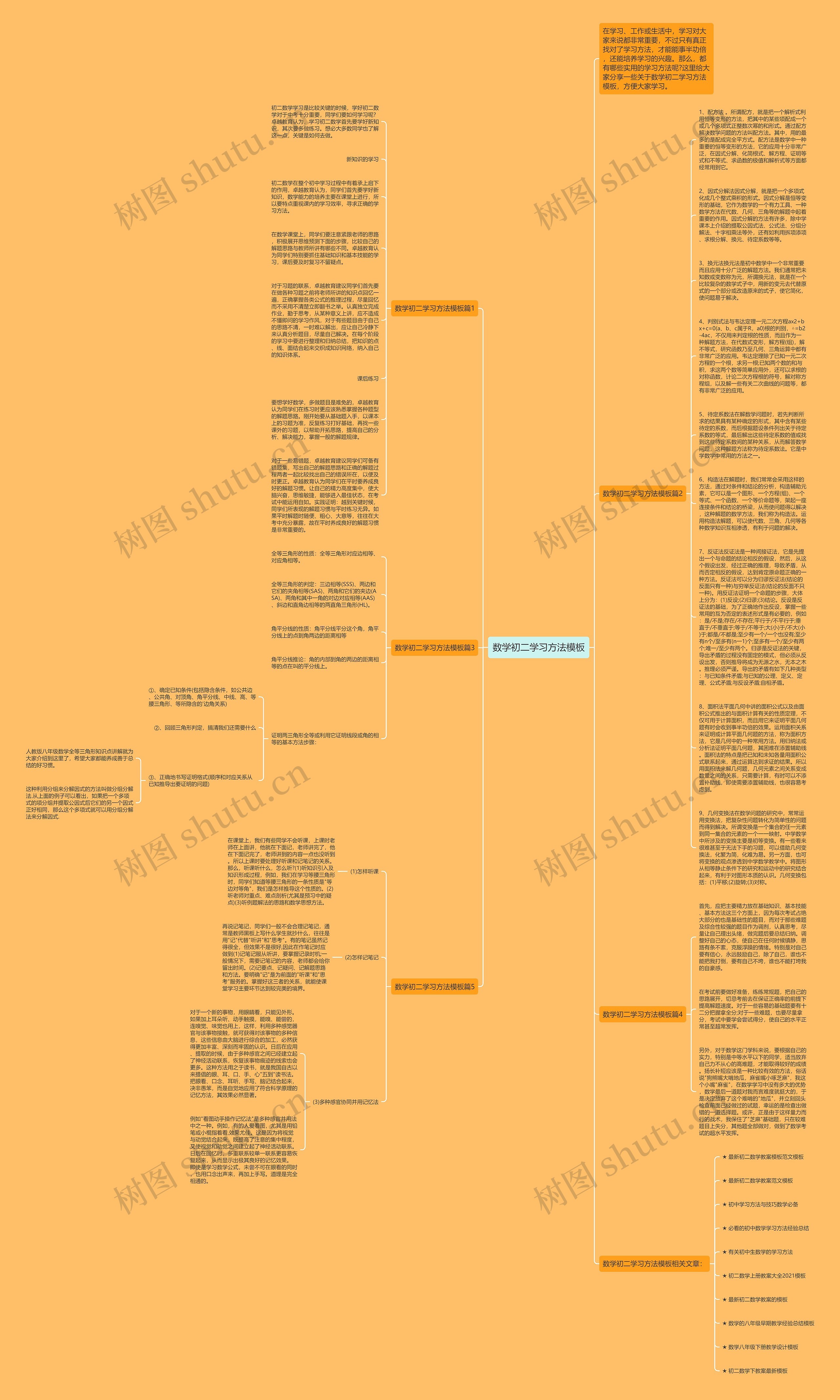 数学初二学习方法模板