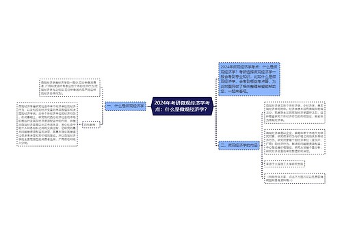 2024年考研微观经济学考点：什么是微观经济学？