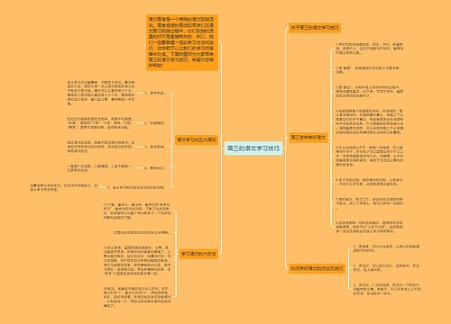 高三的语文学习技巧