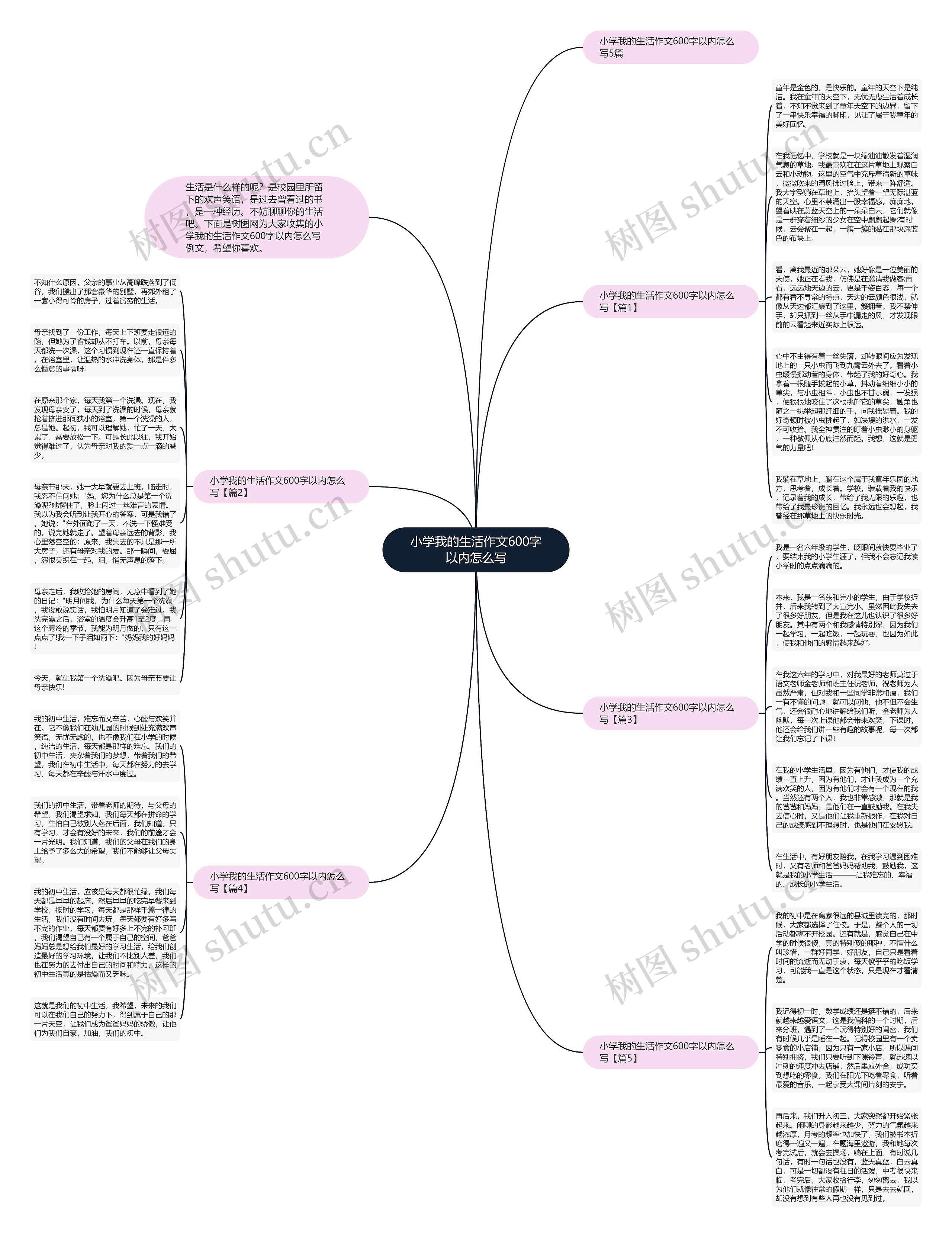小学我的生活作文600字以内怎么写思维导图