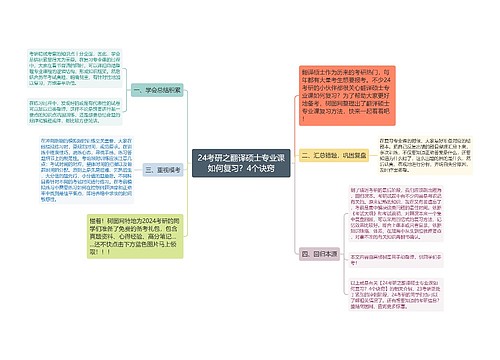 24考研之翻译硕士专业课如何复习？4个诀窍