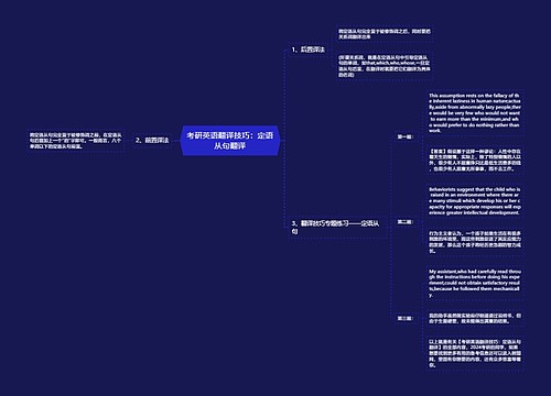 考研英语翻译技巧：定语从句翻译