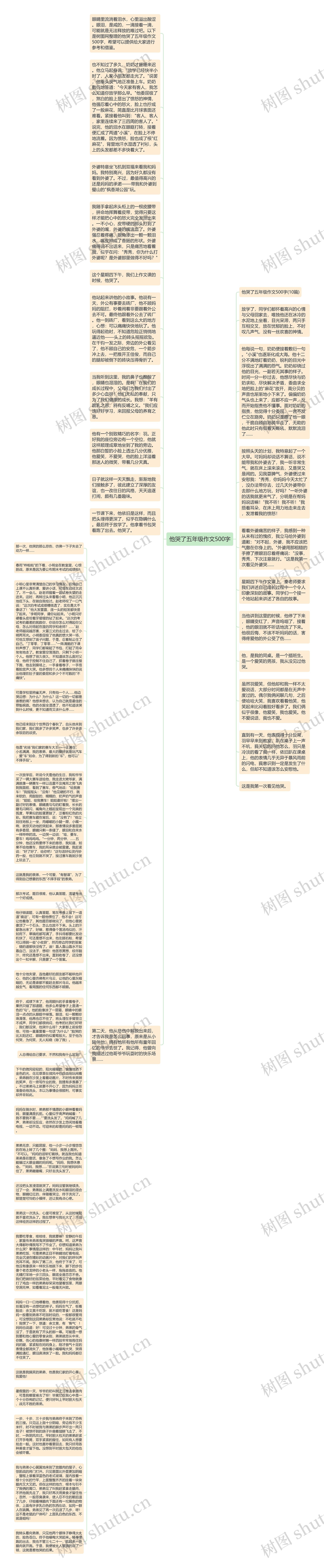 他哭了五年级作文500字